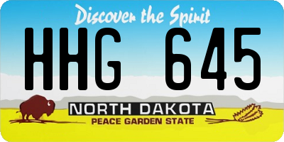 ND license plate HHG645