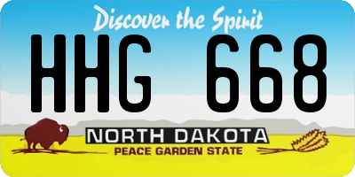ND license plate HHG668