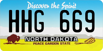 ND license plate HHG669