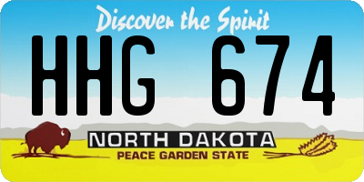 ND license plate HHG674