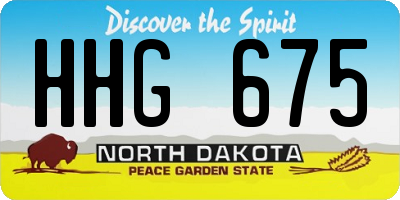ND license plate HHG675