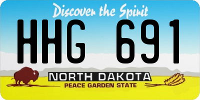 ND license plate HHG691