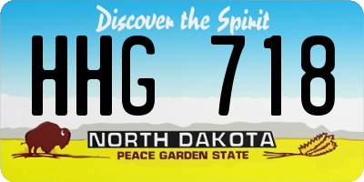ND license plate HHG718