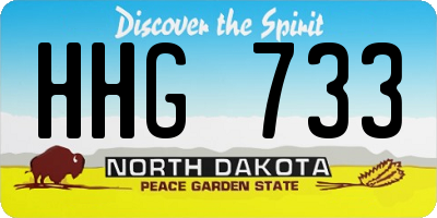 ND license plate HHG733