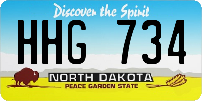 ND license plate HHG734