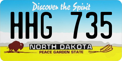 ND license plate HHG735