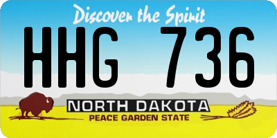 ND license plate HHG736