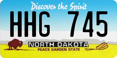 ND license plate HHG745