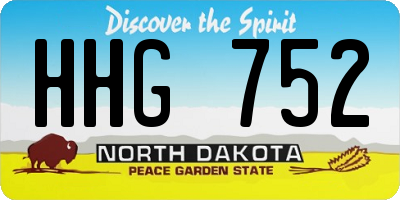 ND license plate HHG752
