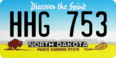 ND license plate HHG753