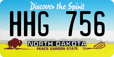 ND license plate HHG756