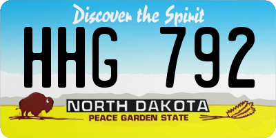 ND license plate HHG792