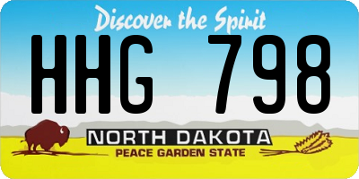 ND license plate HHG798