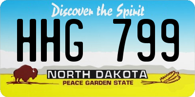 ND license plate HHG799