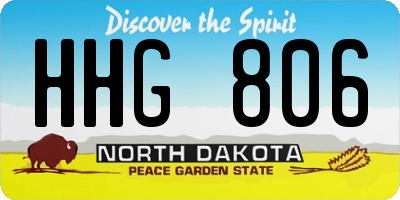 ND license plate HHG806