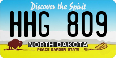 ND license plate HHG809