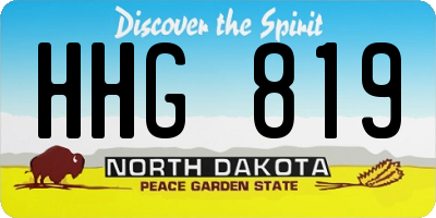 ND license plate HHG819