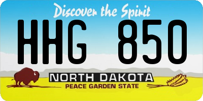 ND license plate HHG850