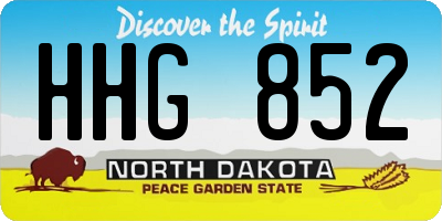 ND license plate HHG852