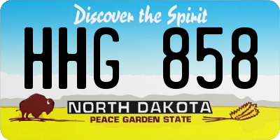 ND license plate HHG858