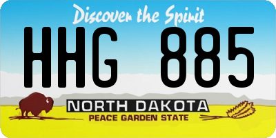 ND license plate HHG885