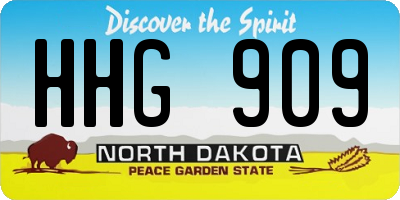 ND license plate HHG909