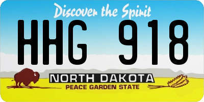 ND license plate HHG918
