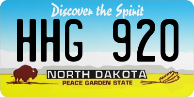 ND license plate HHG920