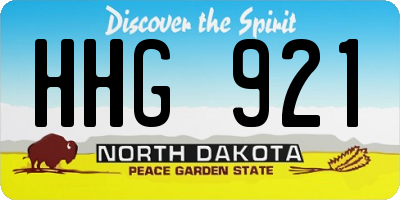 ND license plate HHG921