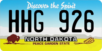 ND license plate HHG926