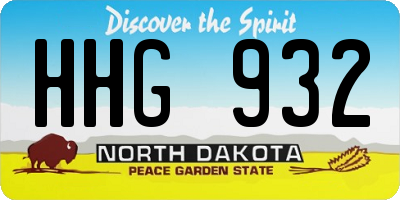 ND license plate HHG932