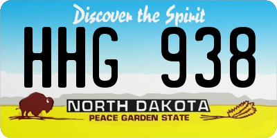 ND license plate HHG938