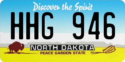 ND license plate HHG946