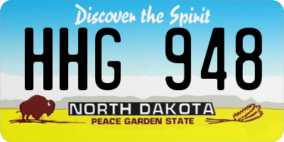ND license plate HHG948