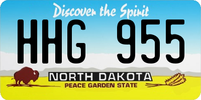 ND license plate HHG955