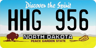 ND license plate HHG956