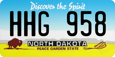 ND license plate HHG958