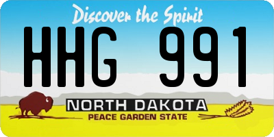ND license plate HHG991
