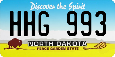 ND license plate HHG993