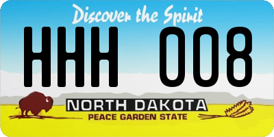 ND license plate HHH008
