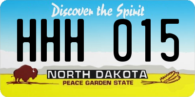 ND license plate HHH015