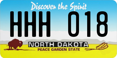 ND license plate HHH018