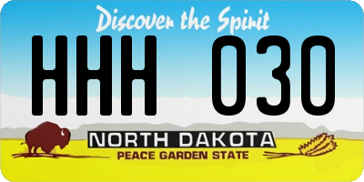 ND license plate HHH030