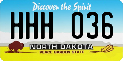 ND license plate HHH036