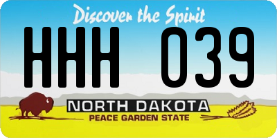 ND license plate HHH039