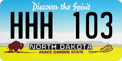 ND license plate HHH103