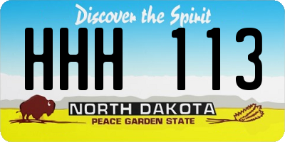 ND license plate HHH113
