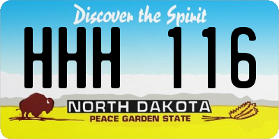 ND license plate HHH116