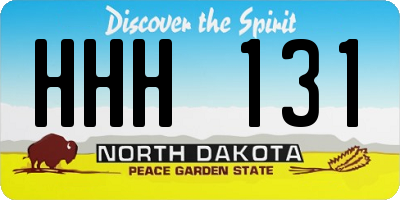 ND license plate HHH131