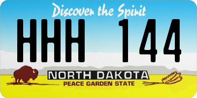 ND license plate HHH144